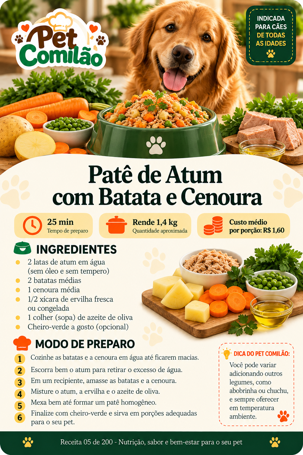 Patê de Atum com Batata e Cenoura