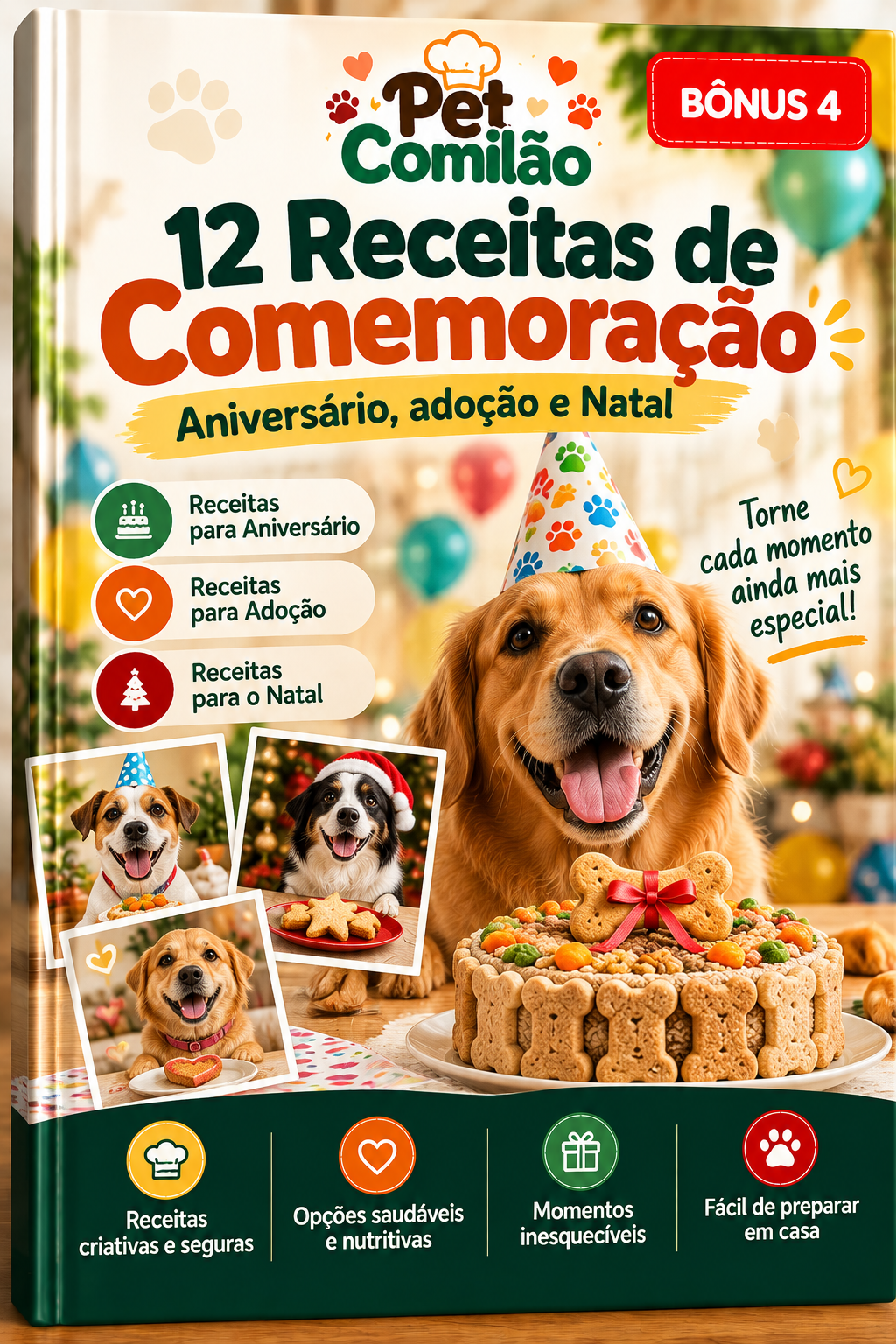 Capa do bônus 4: 12 Receitas de Comemoração